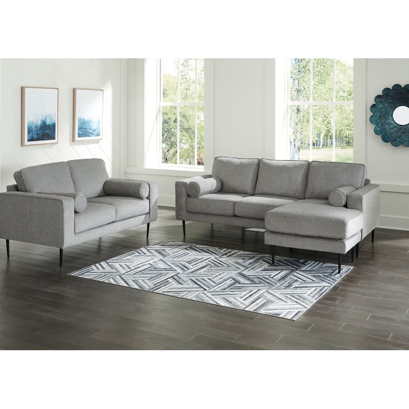 Hazela – Living Room Set|Dark Gray|2 Pc. – Sofa Chaise, Loveseat
