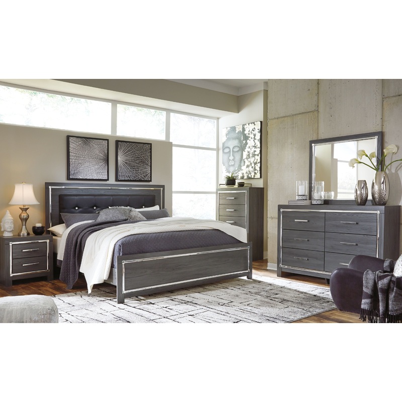Lodanna – Bedroom Set|Dark Gray|7 Pc. Dresser, Mirror, Chest, Panel Bed With Roll Slats|9 Pc. Dresser, Mirror, Chest, Panel Bed With Roll Slats, 2 Nightstands|6 Pc. Dresser, Mirror, Panel Bed With Roll Slats|8 Pc. Dresser, Mirror, Panel Bed With Roll Slat