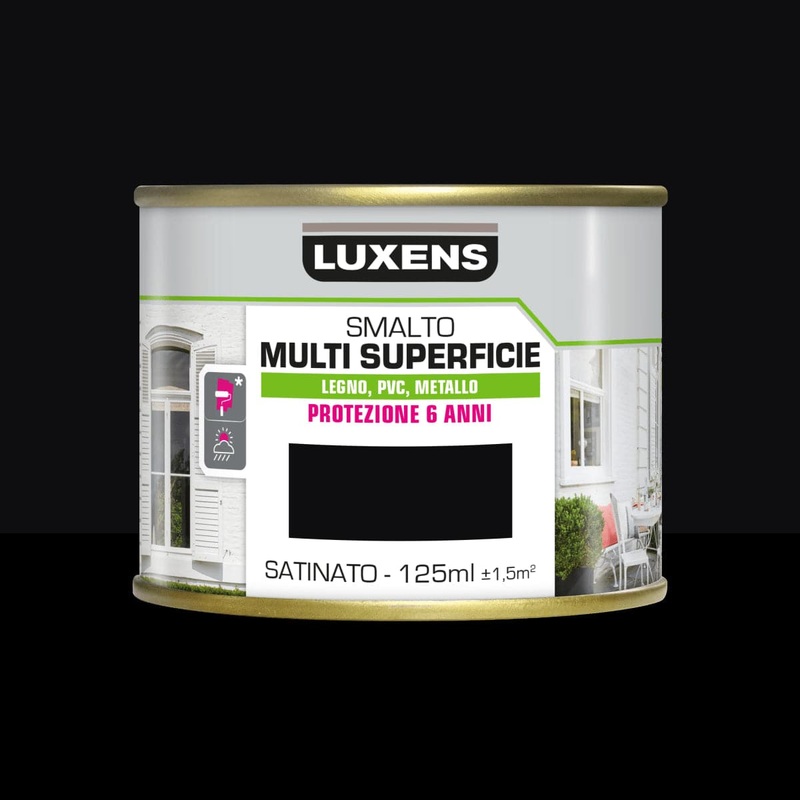 LUXENS SATIN BLACK MULTI-SURFACE WATER-BASED ENAMEL 125ML