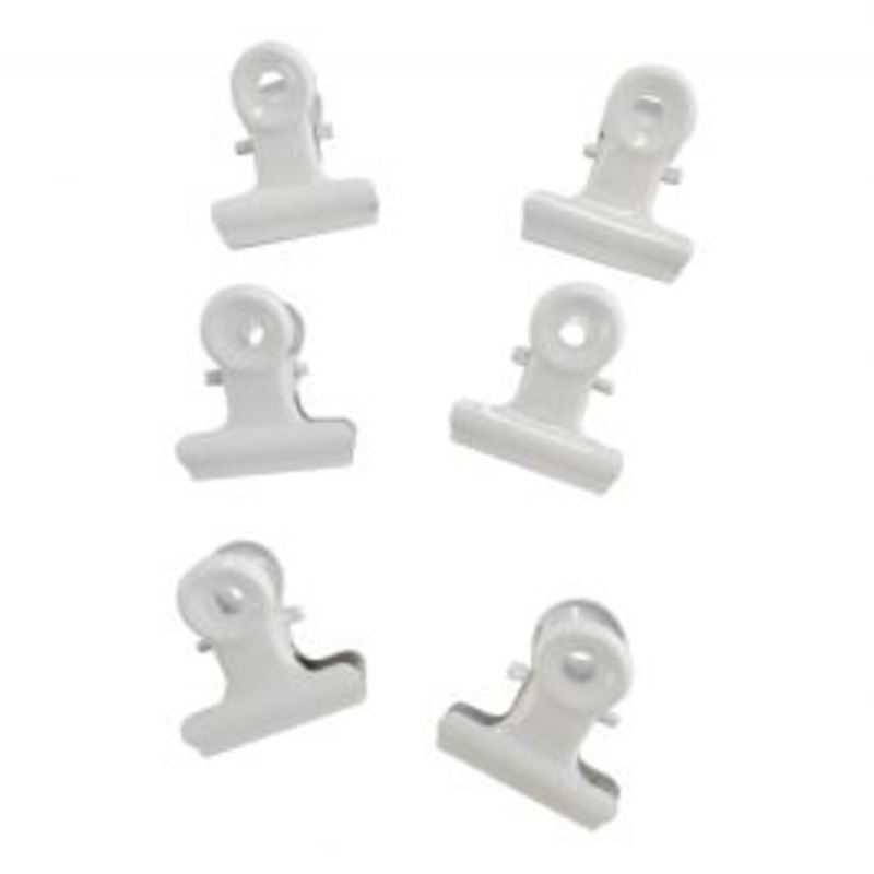 6 METAL CLIPS WHITE PHOTO HOLDER 2CM