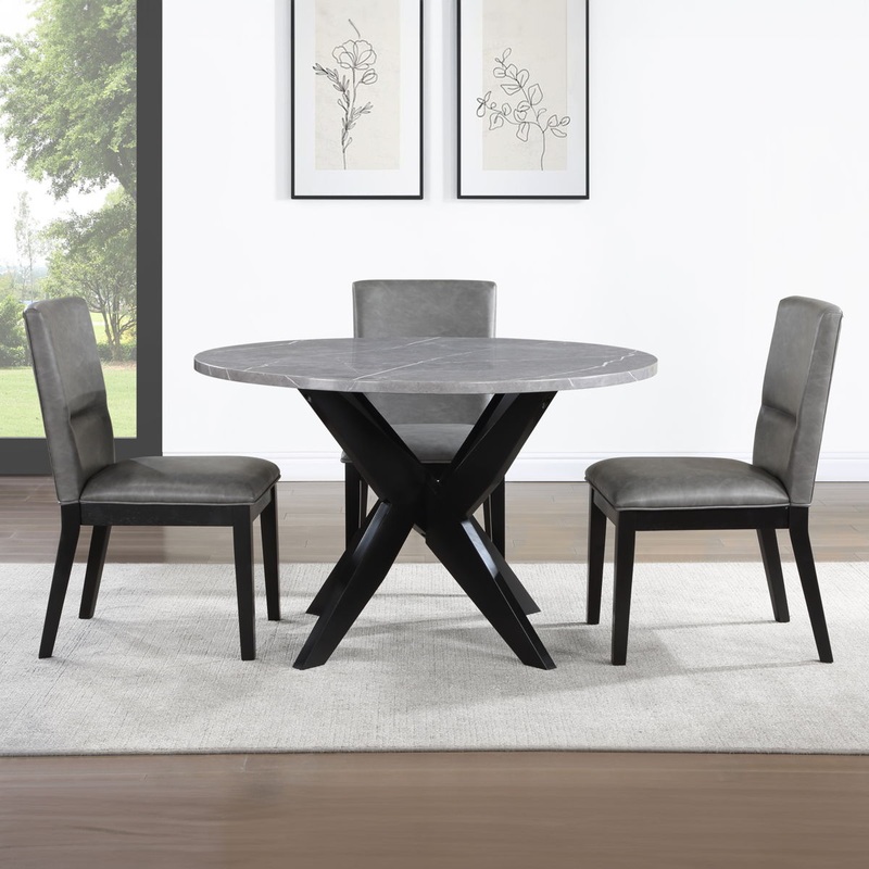 Amy – 5 Piece Dining Set – Gray