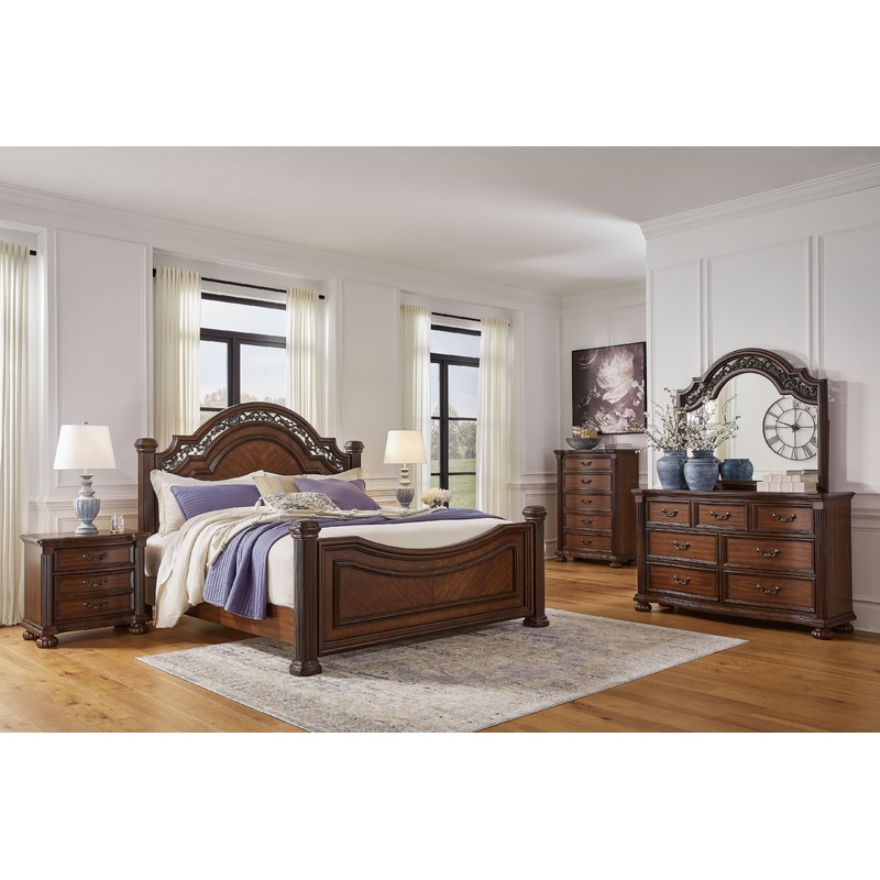 Lavinton – Bedroom Set|Dark Brown|6 Pc. Bed, Dresser, Mirror, Chest|8 Pc. Bed, Dresser, Mirror, Chest, 2 Nightstand|5 Pc. Bed, Dresser, Mirror|7 Pc. Bed, Dresser, Mirror, 2 Nightstand|Queen|California King|King