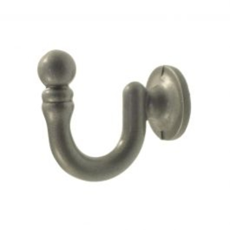 VENERE HOOK WITH SATIN-FINISH STEEL SCREWS AND PLUGS