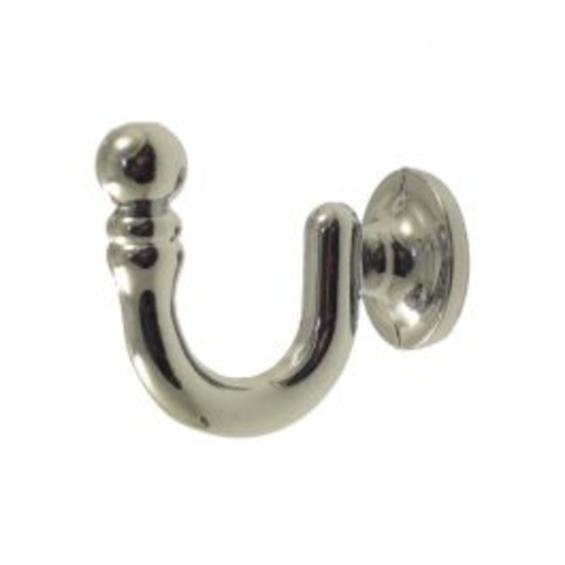 VENERE HOOK WITH SCREWS AND PLUGS CHROME-PLATED