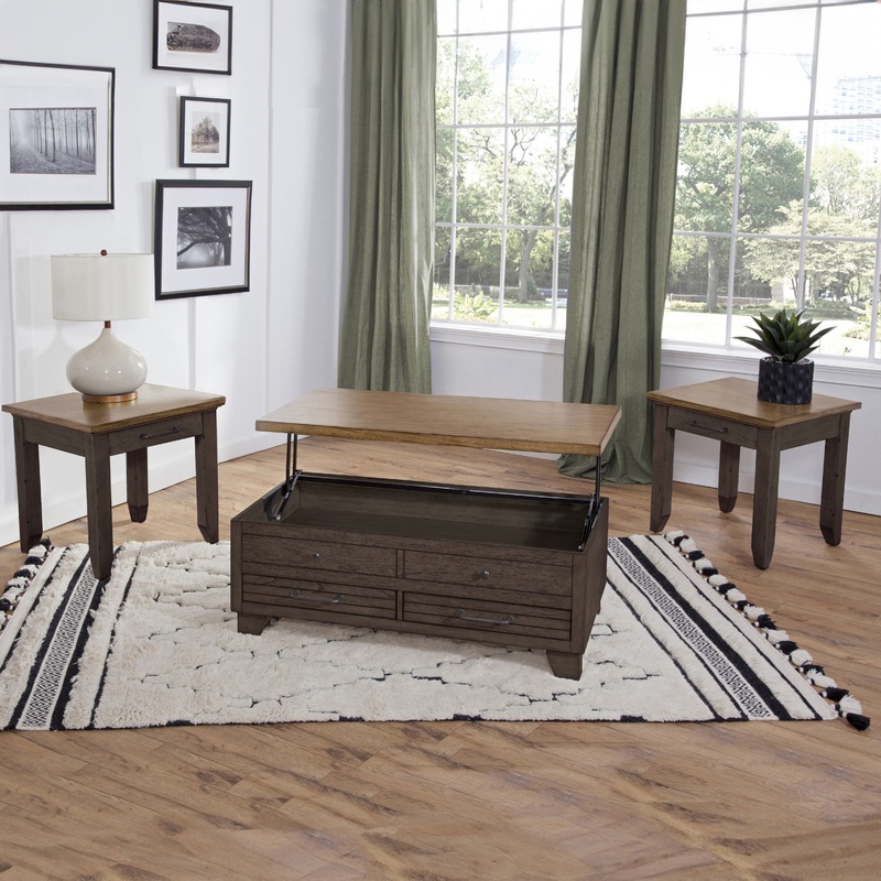 Bear Creek – 3 Piece Table Set – Brown