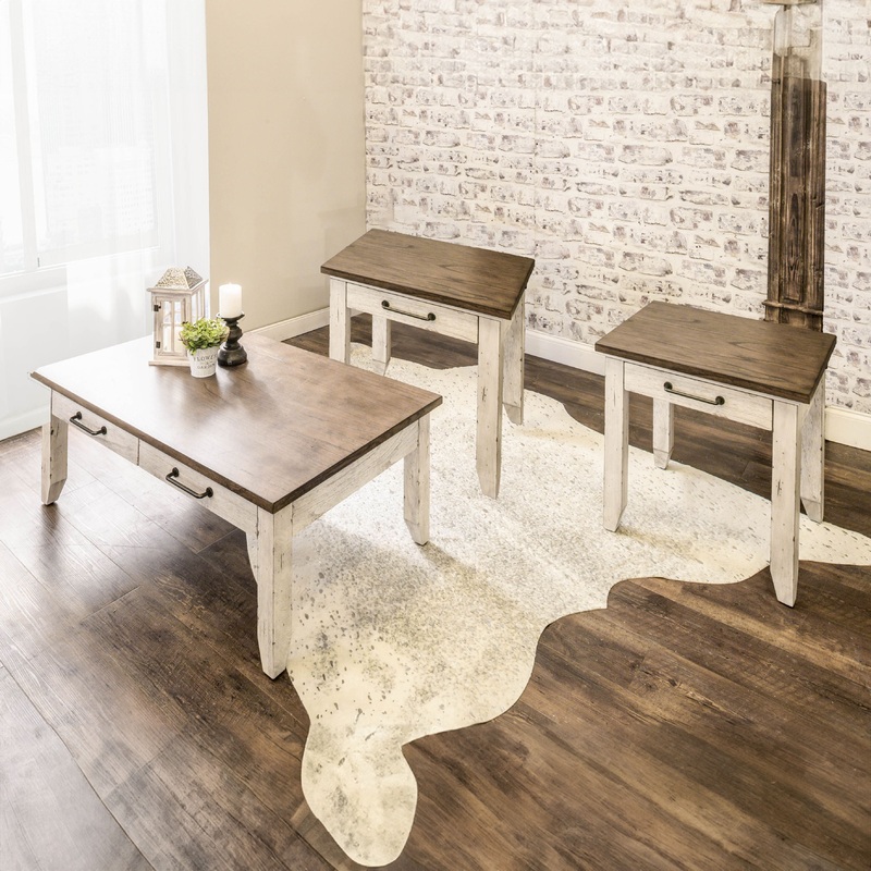 Bear Creek – 3 Piece Two End & One Coffee – White