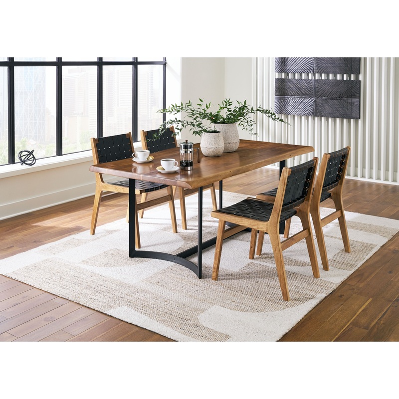 Fortmaine – Dining Room Set|Dark Brown|7 Pc. Table, 6 Chairs|5 Pc. Table, 4 Chairs