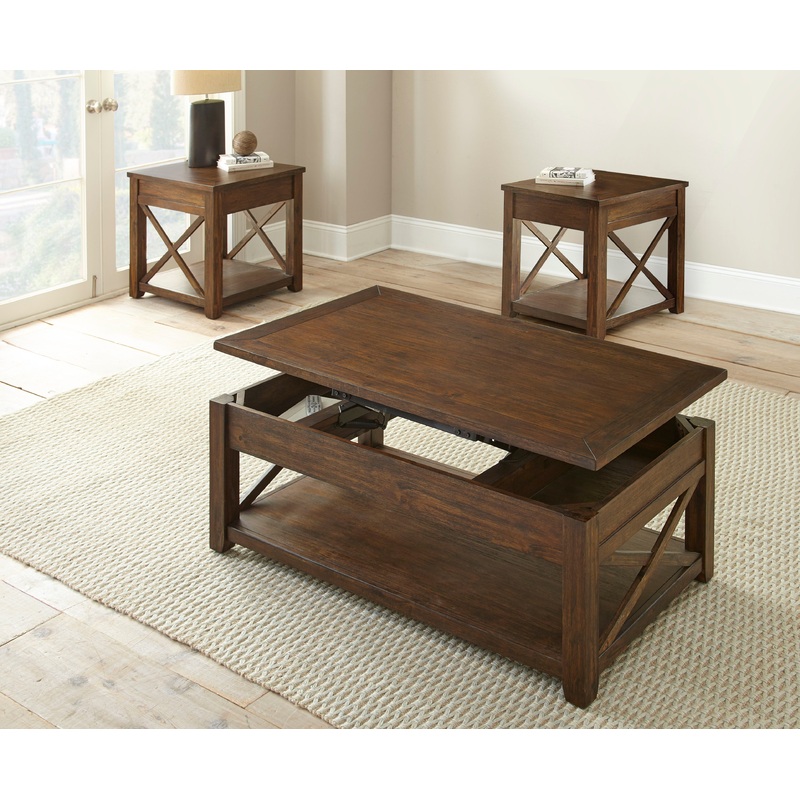 Lenka – 3 Piece Table Set – Brown