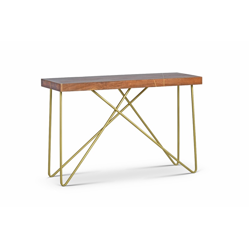 Walter – Brass Inlay Sofa Table – Brown