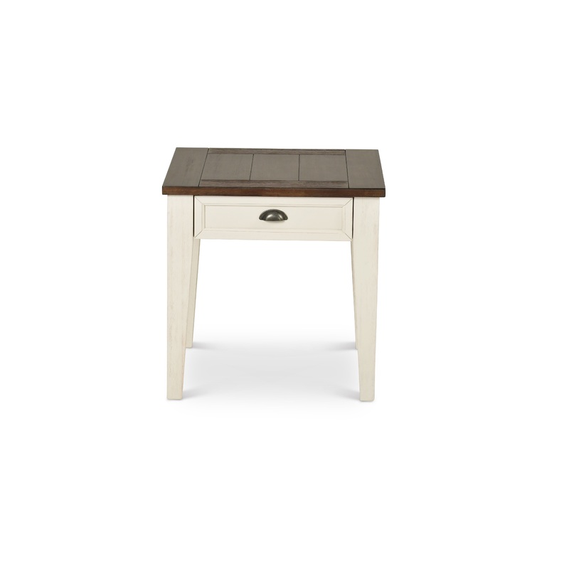 Cayla – End Table – Dark Oak / White