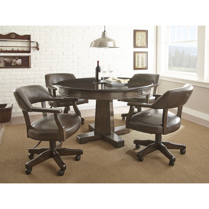 Ruby – 5 Piece Dining Set With Game Table – Brown