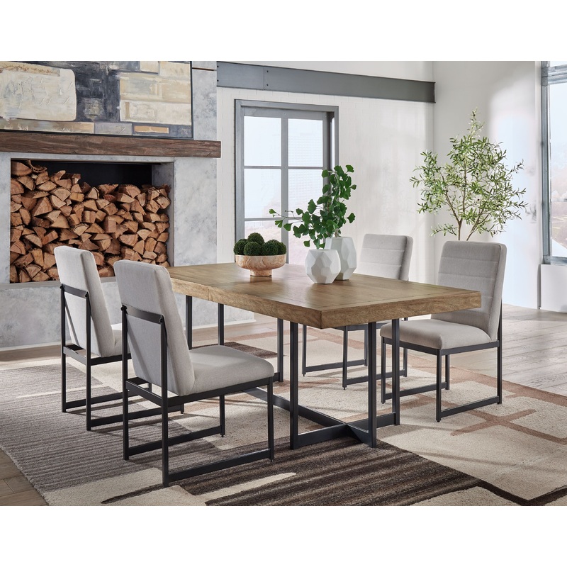 Tomtyn – Dining Room Set|Light Brown|7 Pc. Table, 6 Chairs|9 Pc. Table, 8 Chairs|5 Pc. Table, 4 Chairs