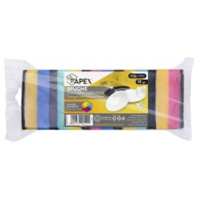 10 APEX COLOURED ABRASIVE SPONGES