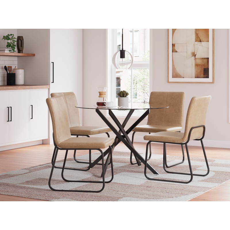 Pharwynn – 5 Pc. – Dining Room Table, 4 Side Chair – Black