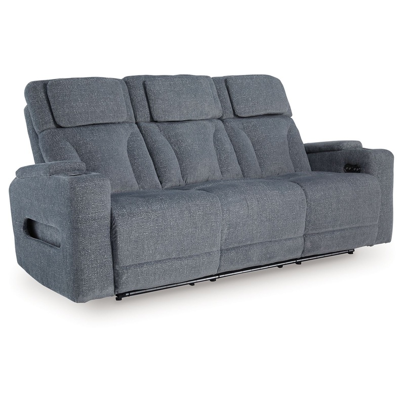 Studio Cave – Power Reclining Sofa – Steel