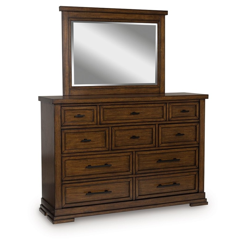 Taffenbrook – Dresser And Mirror – Medium Brown