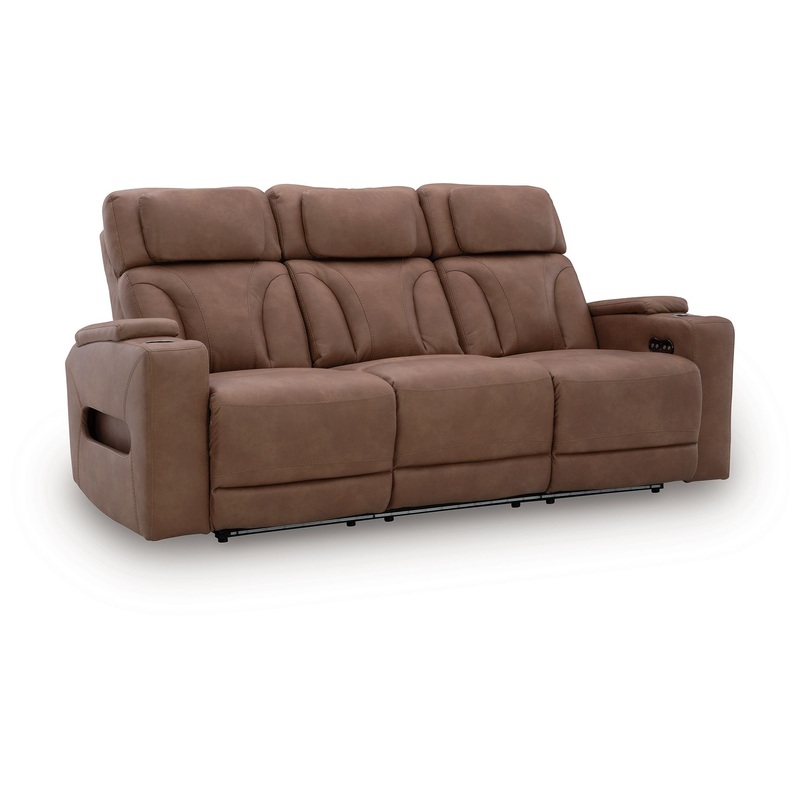Clean-Slate – Power Reclining Sofa / Adj Headrest – Caramel
