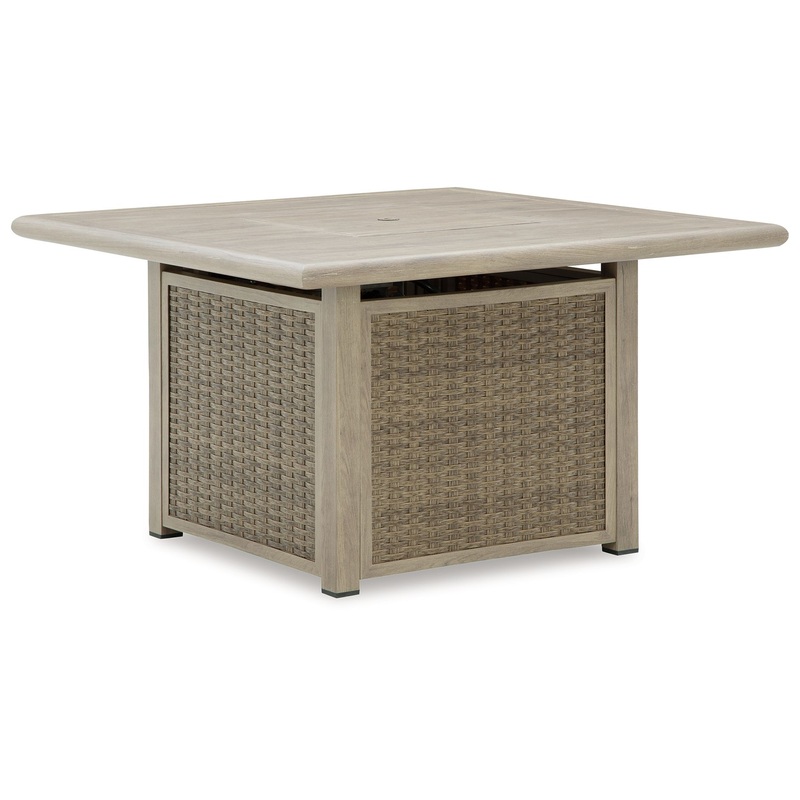 Cliff Trails – Square Fire Pit Table – Beige