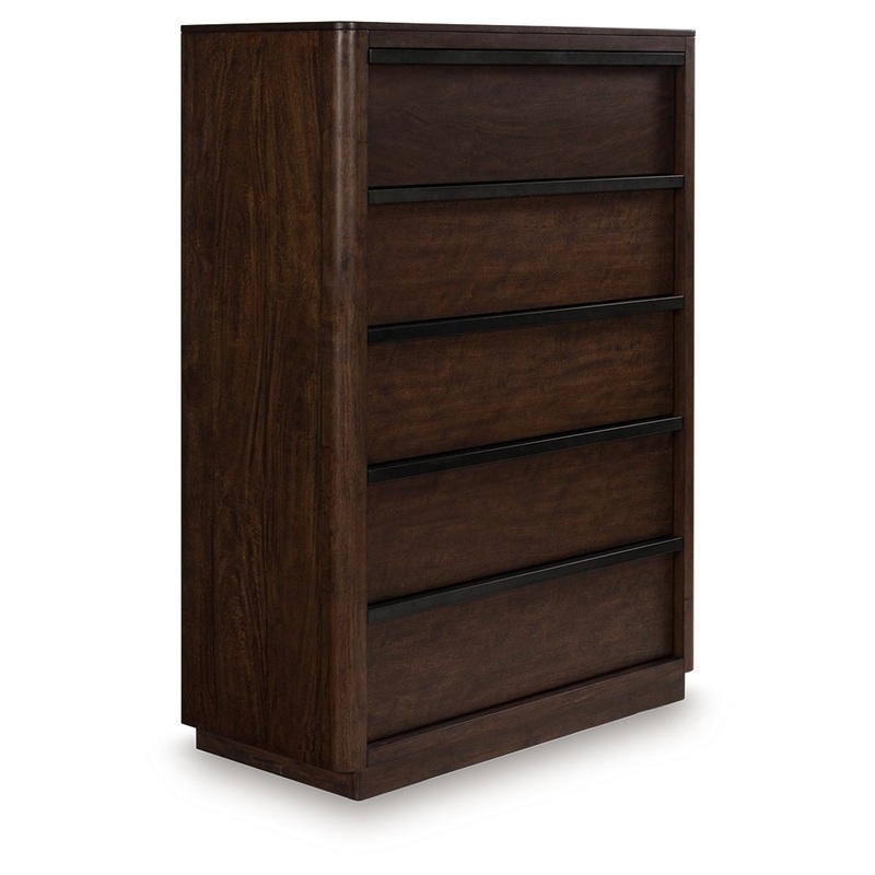 Dilenno – Five Drawer Chest – Dark Brown