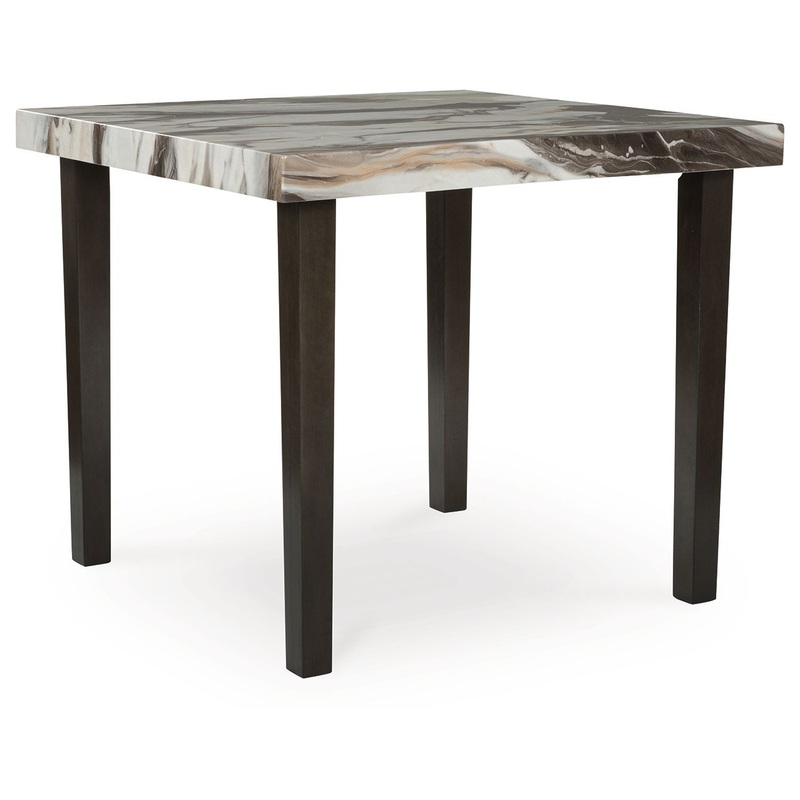 Jeshina – Square Dining Room Counter Table – Dark Brown / Beige