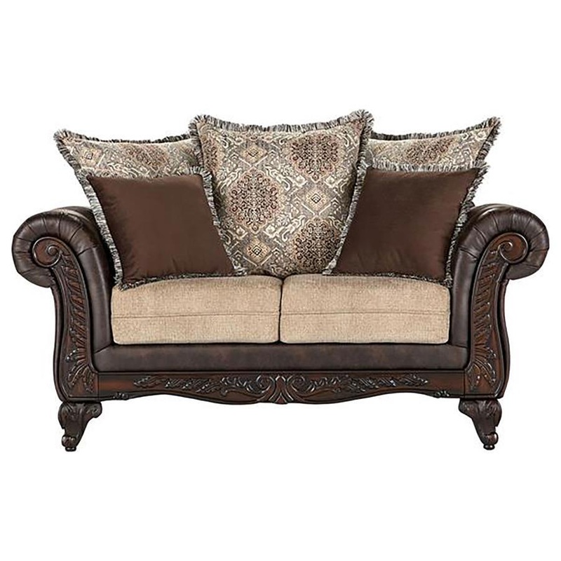 Elmbrook – Upholstered Rolled Arm Loveseat – Brown