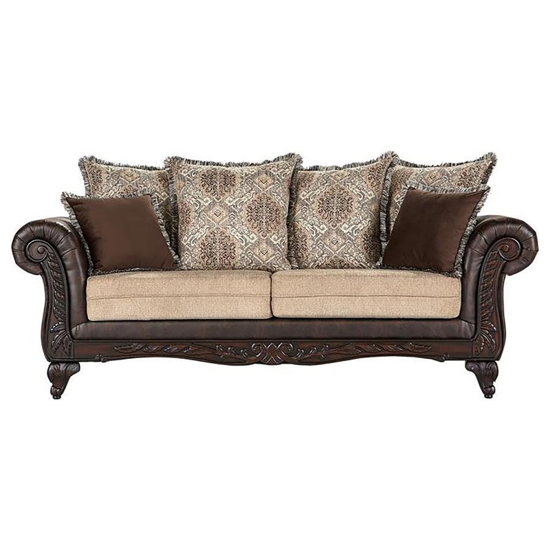 Elmbrook – Upholstered Rolled Arm Sofa – Brown