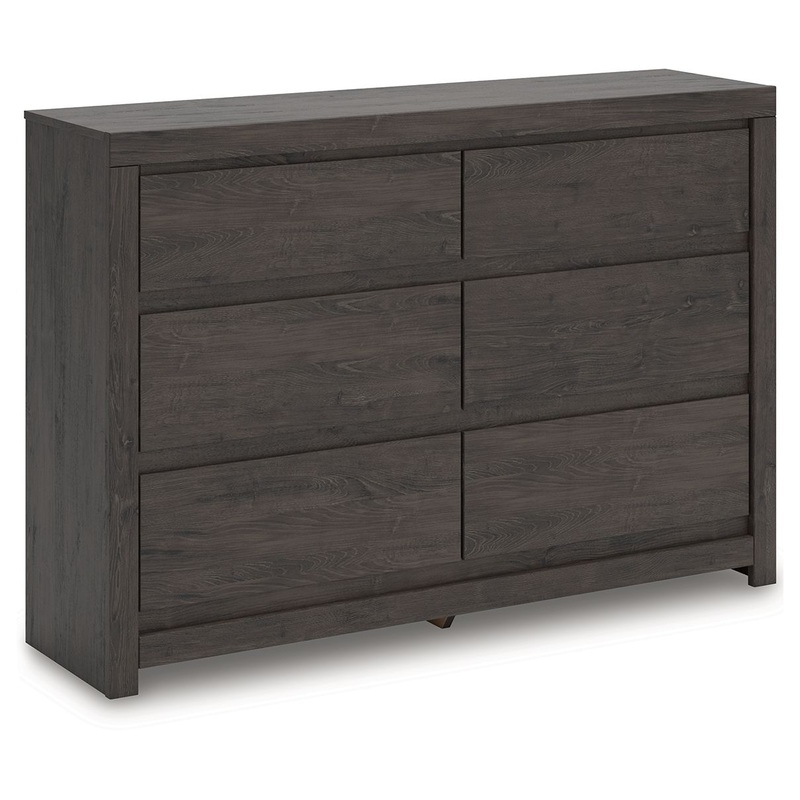 Fraluna – Six Drawer Dresser – Charcoal