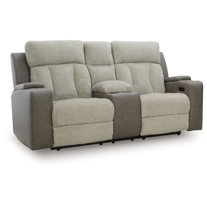 WhipLash – Power Reclining Loveseat With Console / Adj Headrest – Sisal