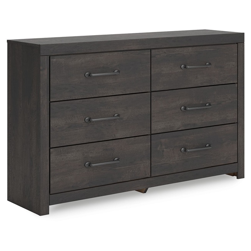 Hollivern – Six Drawer Dresser – Dark Gray