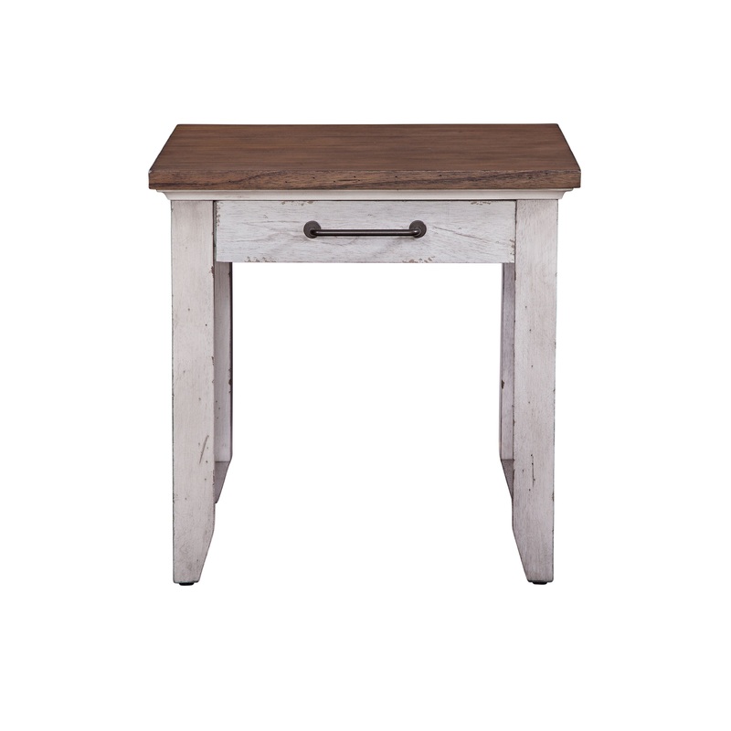 Bear Creek – End Table|Dark Brown|White