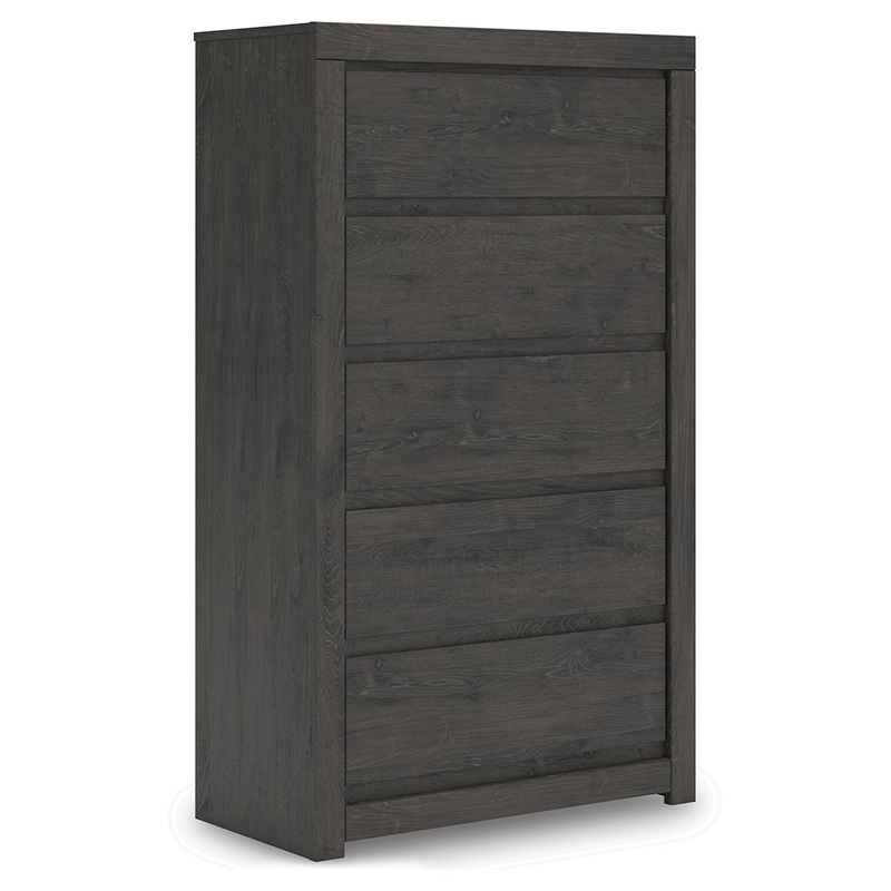 Fraluna – Five Drawer Chest – Charcoal