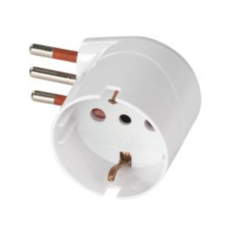 ADAPTER PLUG 10A SCHUKO OR 10A 90 DEGREE WHITE