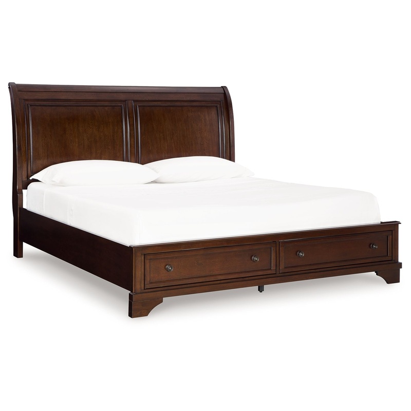 Trellington – King Sleigh Storage Bed – Brown