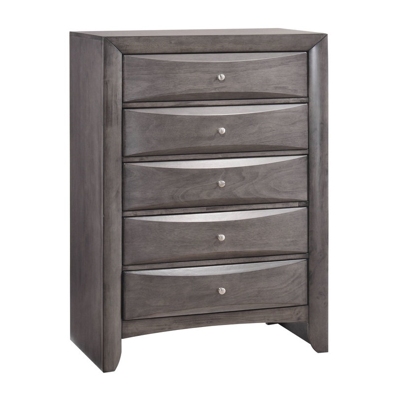 Emily – 5-Drawer Chest (Sturdy) – Gray