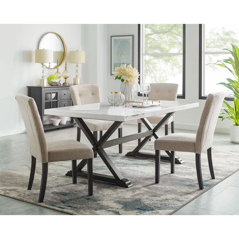 Lexi – 5 Piece Dining Set (Table And Four Chairs) – White