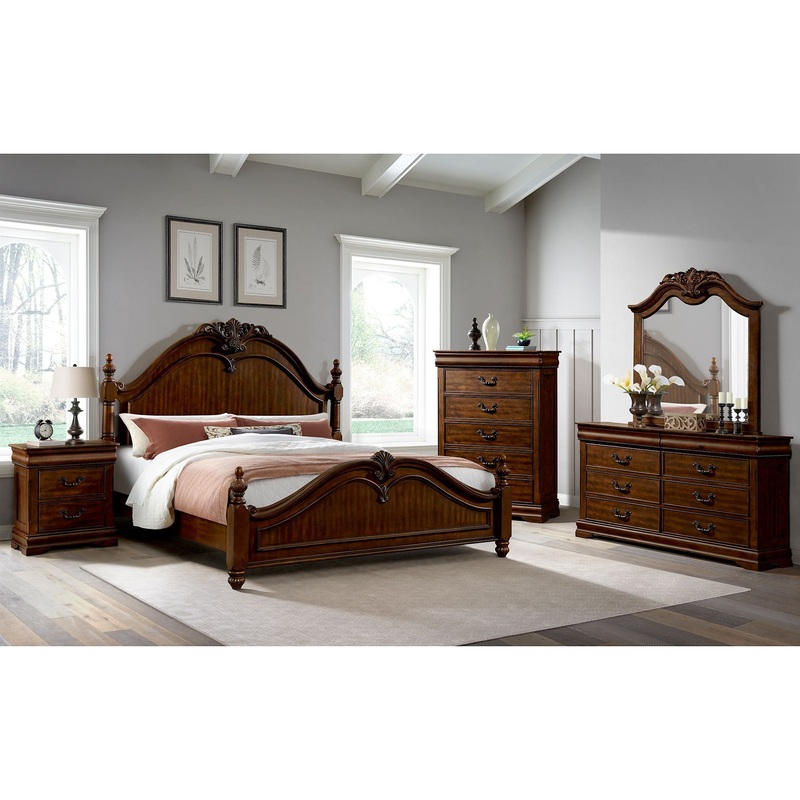 Northridge – Bedroom Set|Dark Brown|3 Pc. Bed, Chest, Nightstand|5 Pc. Bed, Dresser, Mirror, Chest, Nightstand|King|Queen