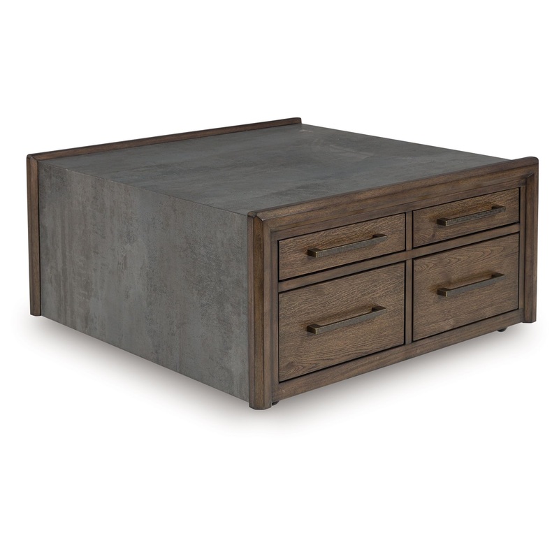 Kallenny – Square Cocktail Table – Brown / Gray