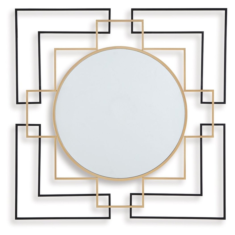 Oceanal – Accent Mirror – Black / Gold Finish