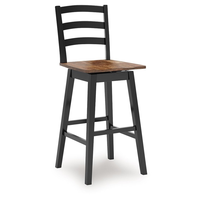 Wildenauer – Tall Swivel Barstool (Set of 2) – Brown / Black