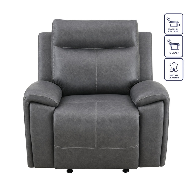 Gaston – Manual Recliner – Gray