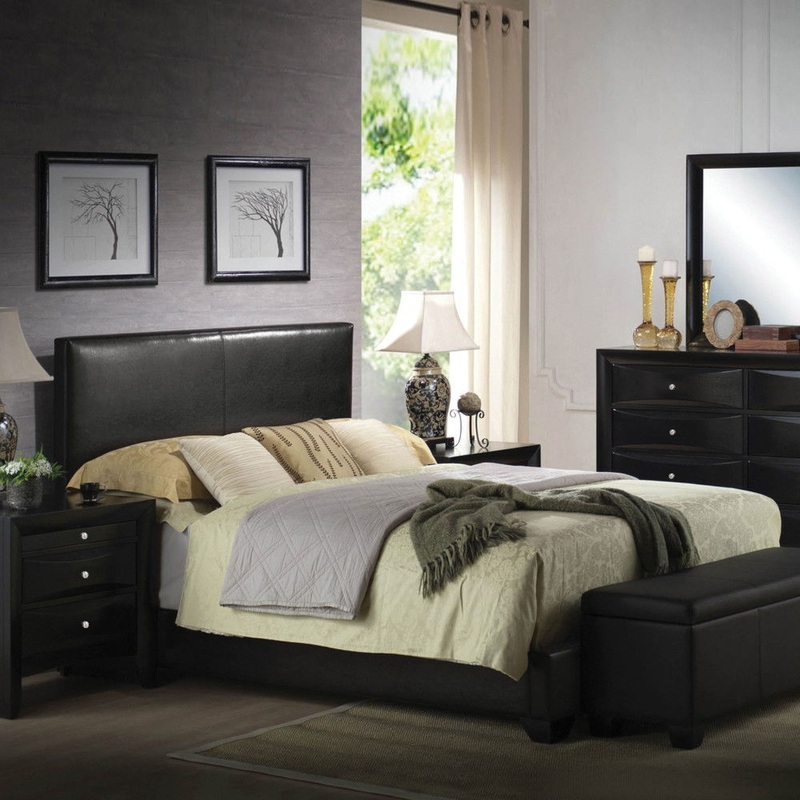 Ireland III – Bed (Panel)|Beige|Black|Brown|King|Full