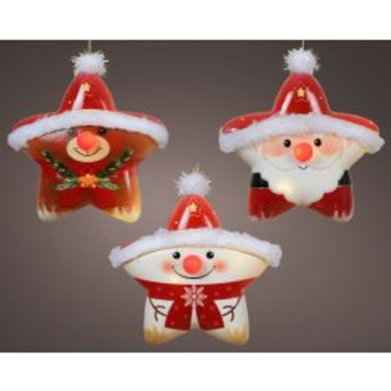ASSORTED STARS WITH LED BATTERIES INCL
