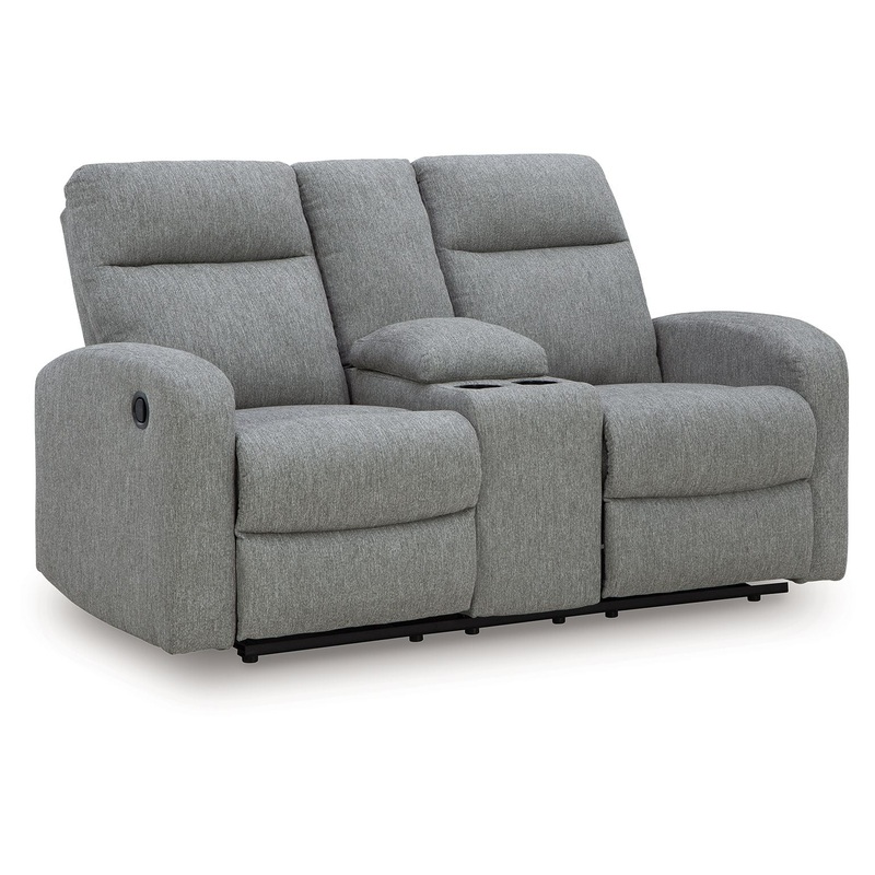 Gauntlet – Double Recline Loveseat With Console – Sterling