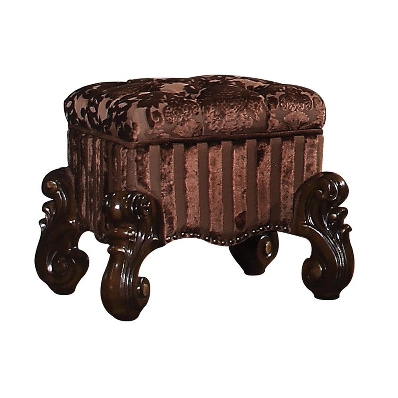 Versailles – Vanity Stool|Cherry Oak|Ivory|Antique Platinum
