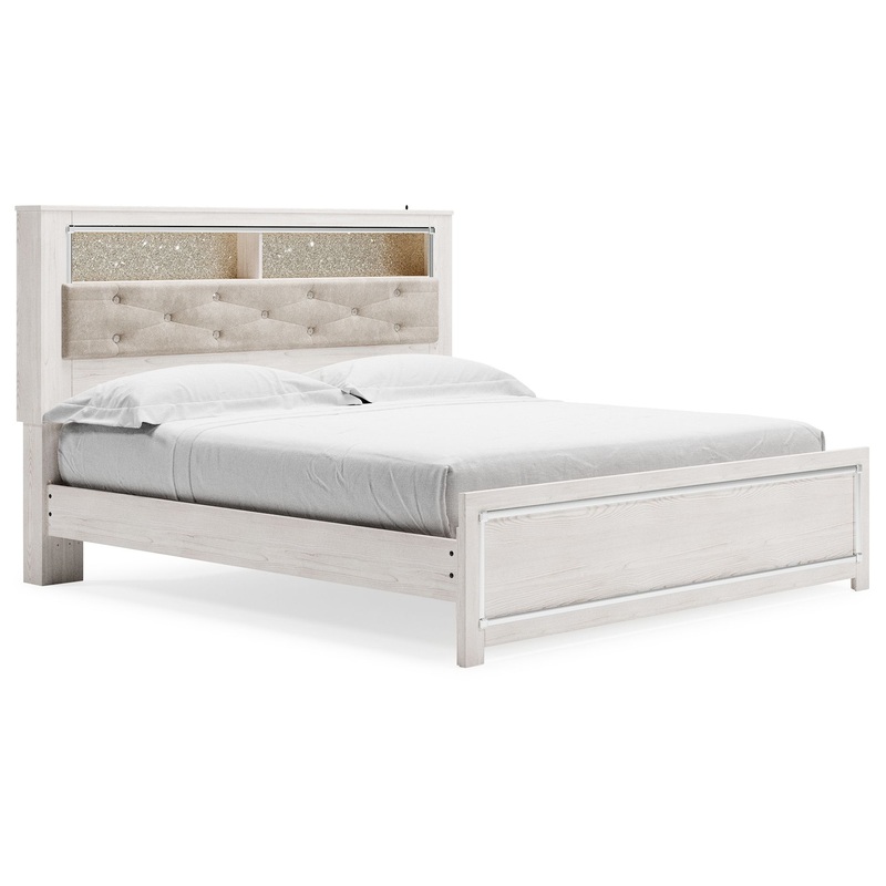 Altyra – King Bookcase Panel Bed – White