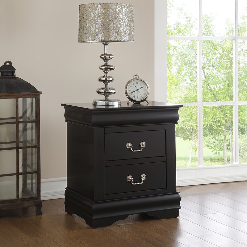 Louis Philippe – Nightstand|Black|White|Dark Gray|Platinum|Cherry|Antique Gray