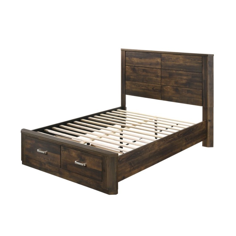 Elettra – Bed w/Storage|Rustic Walnut|Queen