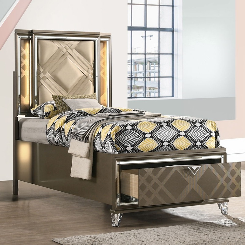 Skylar – Bed w/Storage|Champagne|Twin|Full
