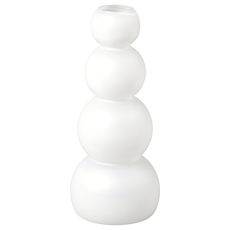 VINTERFINT vase, frosted glass/white, 14 cm