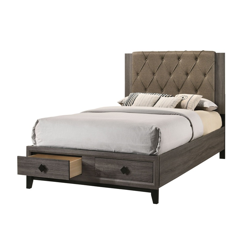 Avantika – Bed w/Storage|Rustic Gray Oak|King|Queen